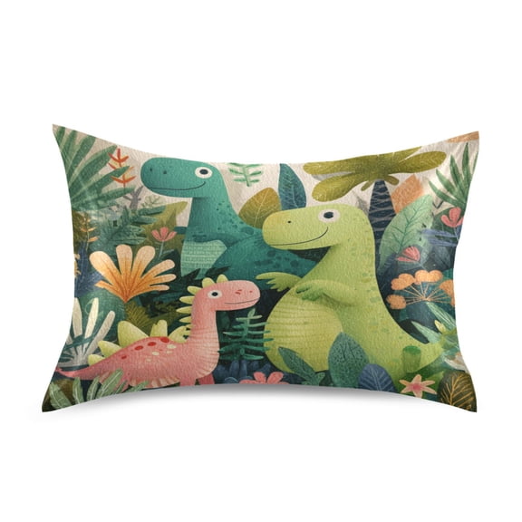 Satin Pillowcase Home Luxury Envelope Pillowcases Soft And Smooth Crtoon Pattern Of Dinosaurs
