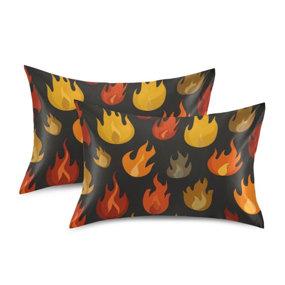 Silky Satin Standard Pillowcases For Hair And Skin Flames