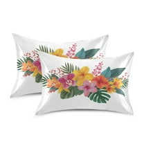 Silky Satin Standard Pillowcases For Hair And Skin Flowers Garland