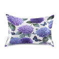 thumbnail image 1 of Satin Pillowcase Home Luxury Envelope Pillowcases Soft And Smooth Bright Purple Hydrangeas, 1 of 6