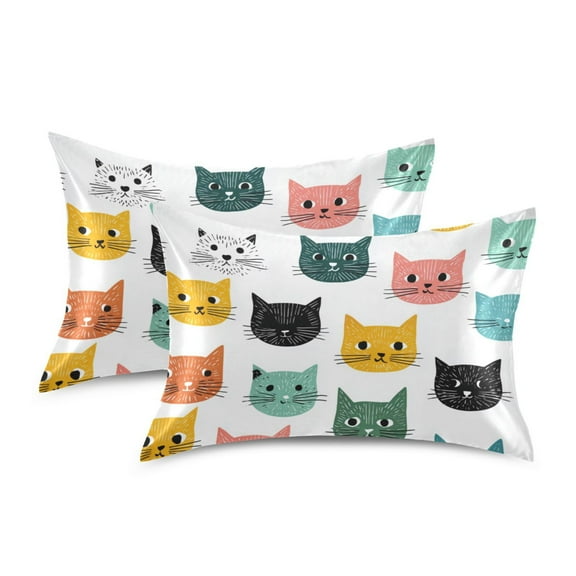 Silky Satin Standard Pillowcases For Hair And Skin Kitty