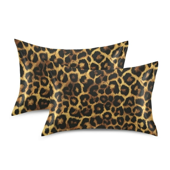 Silky Satin Standard Pillowcases For Hair And Skin Leopard Print Tile