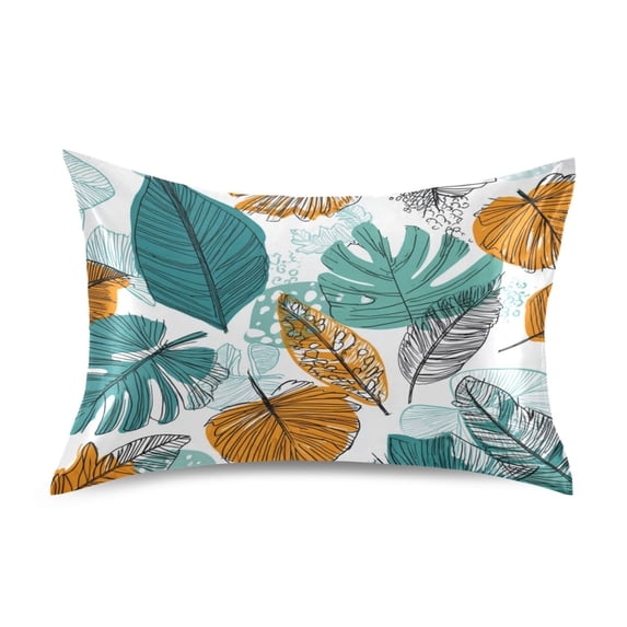 Satin Pillowcase Home Luxury Envelope Pillowcases Soft And Smooth Orange And Teal