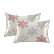 Silky Satin Standard Pillowcases For Hair And Skin Snowflake