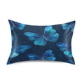 thumbnail image 1 of Satin Pillowcase Home Luxury Envelope Pillowcases Soft And Smooth Art Of Blue Butterflies, 1 of 6