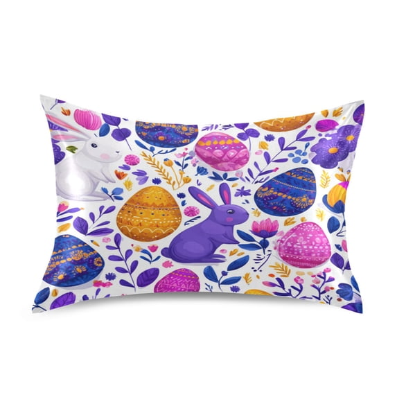 Satin Pillowcase Home Luxury Envelope Pillowcases Soft And Smooth Easter-themed With Vibrant Colorful Pattern