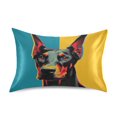 thumbnail image 1 of Silky Satin Standard Pillowcases For Hair And Skin The Puppy in The Floral Garden, 1 of 6