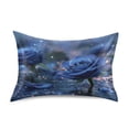thumbnail image 1 of Satin Pillowcase Home Luxury Envelope Pillowcases Soft And Smooth Blue Roses, 1 of 6