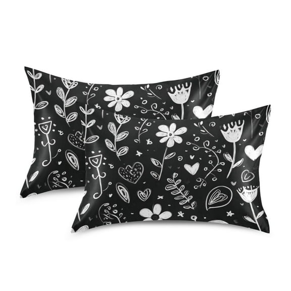 Silky Satin Standard Pillowcases For Hair And Skin Various Abstract Flowers
