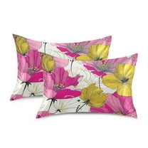 Silky Satin Standard Pillowcases For Hair And Skin Yellow Pattern