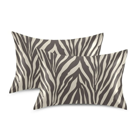 Silky Satin Standard Pillowcases For Hair And Skin Zebra Stripes Vector