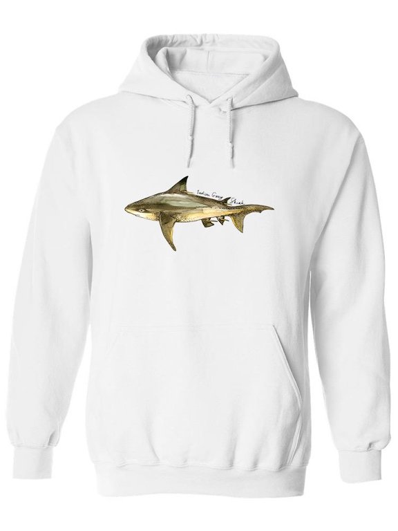 Silky Shark Design Hoodie Men -Image by Shutterstock, Male Medium