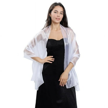 Silky Shawls and Wraps for Evening Dresses Women Sheer Soft Bridesmaid Wedding Formal Party Organza Shawl