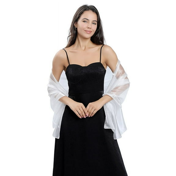 Silky Shawls and Wraps for Evening Dresses Women Sheer Soft Bridesmaid Wedding Formal Party Organza Shawl