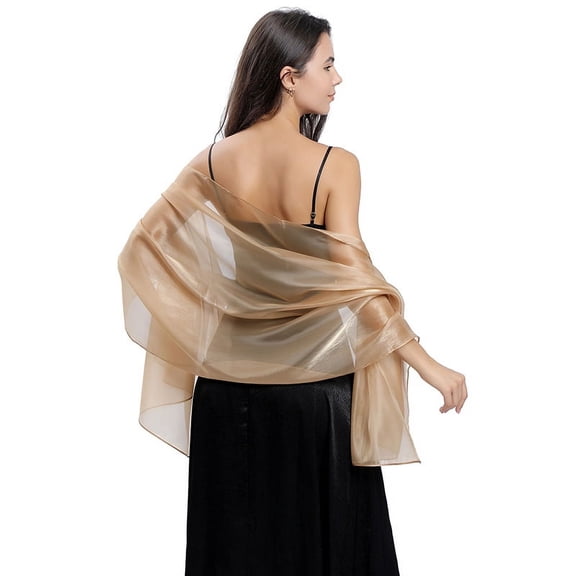 Silky Shawls and Wraps for Evening Dresses Women Sheer Soft Bridesmaid Wedding Formal Party Organza Shawl