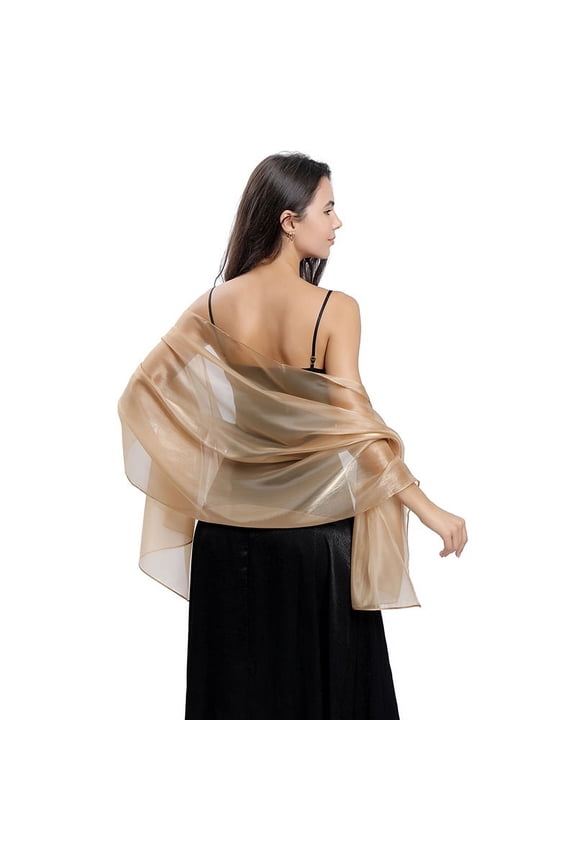 Silky Shawls and Wraps for Evening Dresses Women Sheer Soft Bridesmaid Wedding Formal Party Organza Shawl
