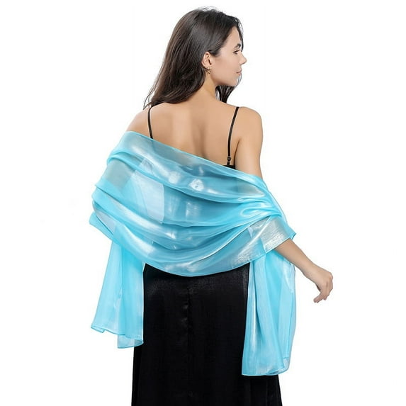 Silky Shawls and Wraps for Evening Dresses Women Sheer Soft Bridesmaid Wedding Formal Party Organza Shawl