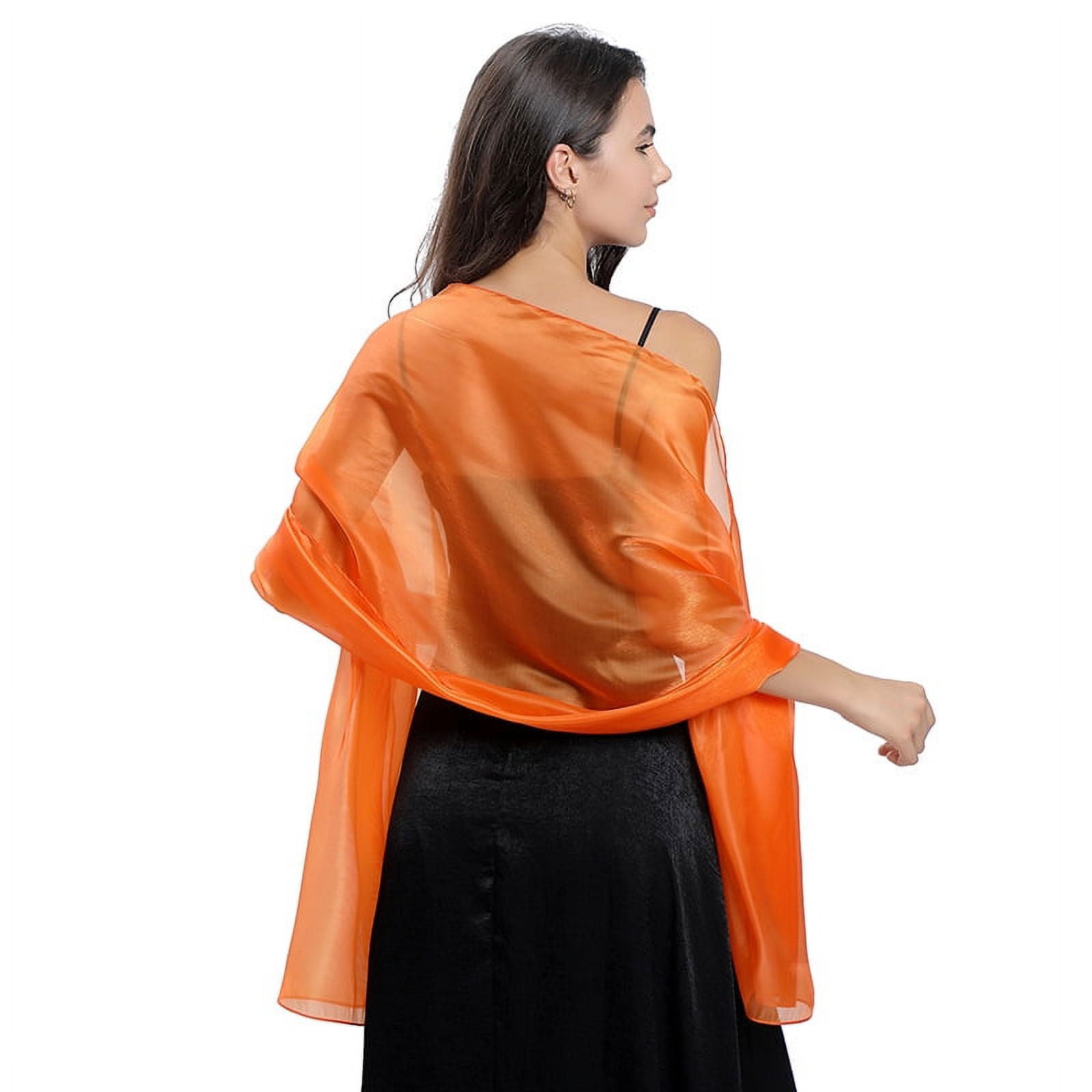 Gold Shawl HURESON Lightweight Silk Scarf Shawl Elegant Soft