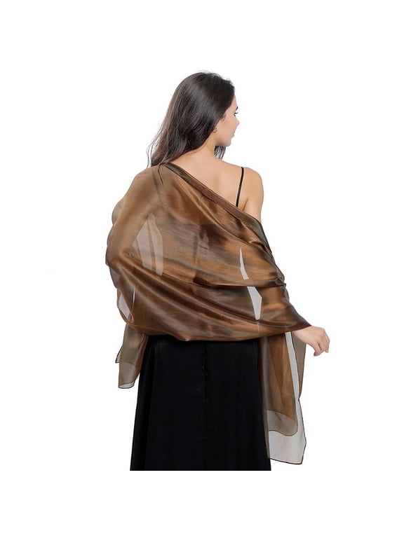 Silky Shawls and Wraps for Evening Dresses Women Sheer Soft Bridesmaid Wedding Formal Party Organza Shawl