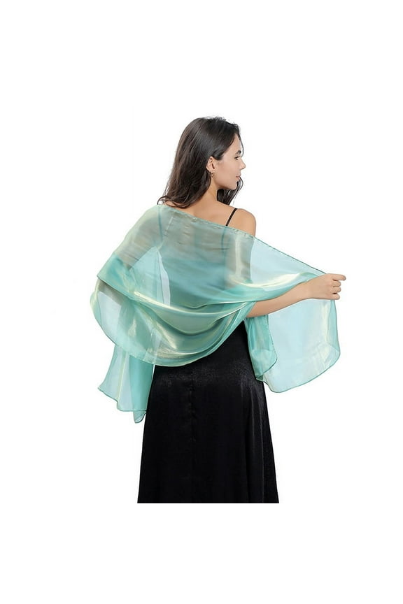 Silky Shawls and Wraps for Evening Dresses Women Sheer Soft Bridesmaid Wedding Formal Party Organza Shawl