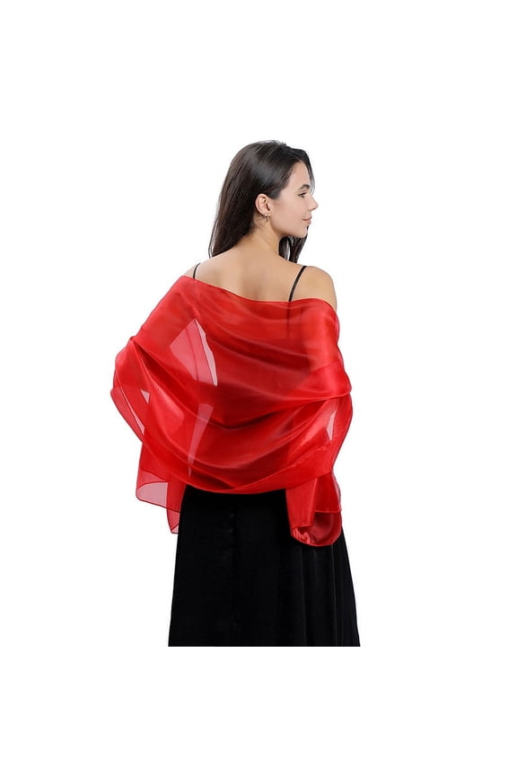 Silky Shawls and Wraps for Evening Dresses Women Sheer Soft Bridesmaid Wedding Formal Party Organza Shawl