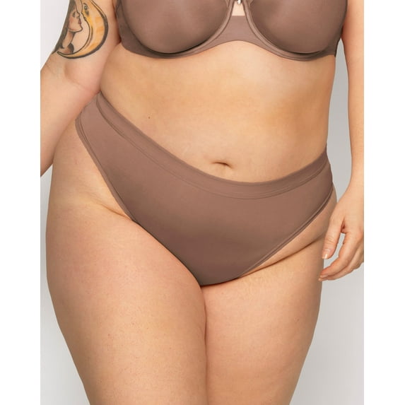 Silky Smooth High Cut Thong - Sweet Tea