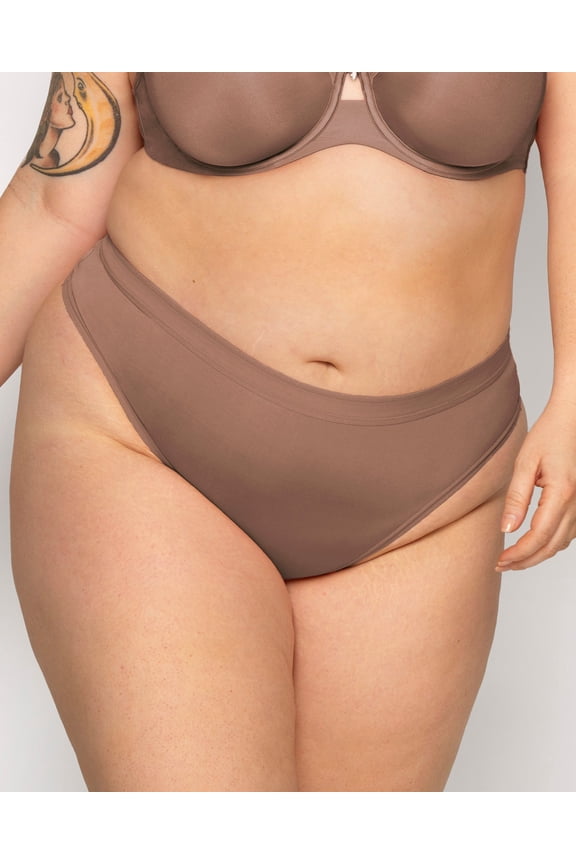 Silky Smooth High Cut Thong - Sweet Tea