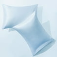 thumbnail image 1 of Silky Smooth and Cooling Satin Pillowcases Set of 2, Hair and Skin Friendly Pillow Cases with Envelope Closure, King, 20 × 36 Inches, Aqua, 1 of 6