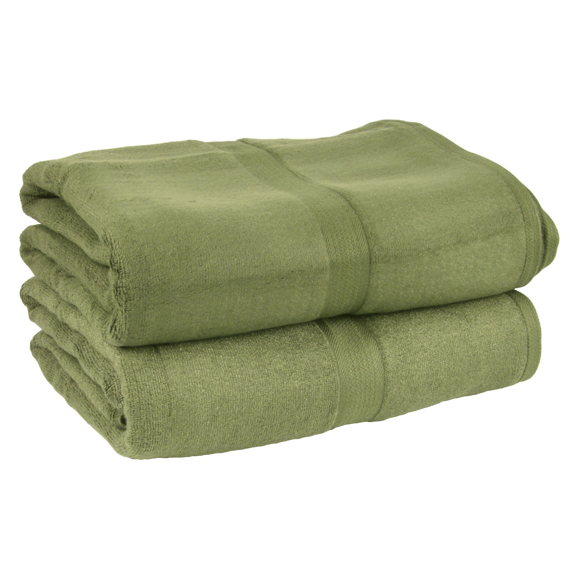 Silky Soft 100% Bamboo Oversized Beach Towels for Adults / Bath Sheet - Extra Soft - Sage Green - 1