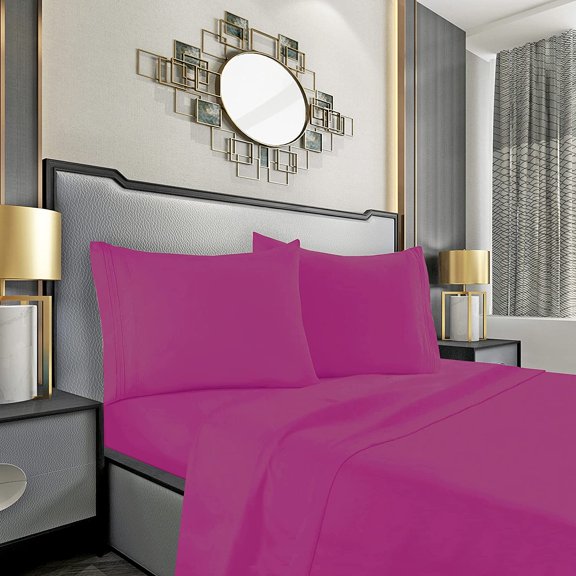 Elegant Comfort 1500 Series Pillowcases, 2-Piece Set, Standard Size, Hot Pink