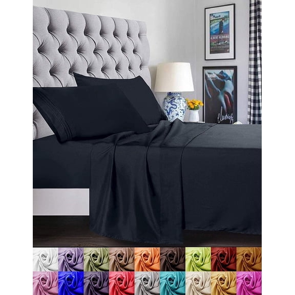 Silky-Soft 4-Piece Sheet Set, California King - Black