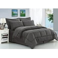 thumbnail image 1 of Silky Soft Dobby Stripe Bed-in-a-Bag 8-Piece Comforter Set ---Full/Queen Gray, 1 of 4