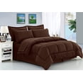 thumbnail image 1 of Silky Soft Dobby Stripe Bed-in-a-Bag 8-Piece Comforter Set ---King Chocolate, 1 of 4
