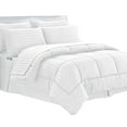 thumbnail image 1 of Silky Soft Dobby Stripe Bed-in-a-Bag 8-Piece Comforter Set ---King White, 1 of 4