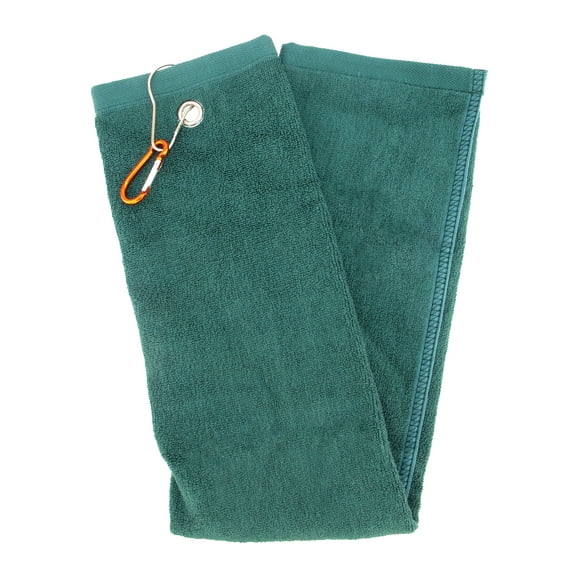 Silky Soft Golf Towel with Clip - Extra Strength Bamboo Rayon Blend - 25" x 15.5" - Pine Green - 2 pc