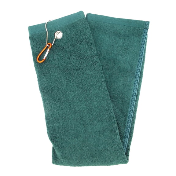 Silky Soft Golf Towel with Clip - Bamboo Rayon Blend - 25" x 15.5" - Pine Green - 6 Units