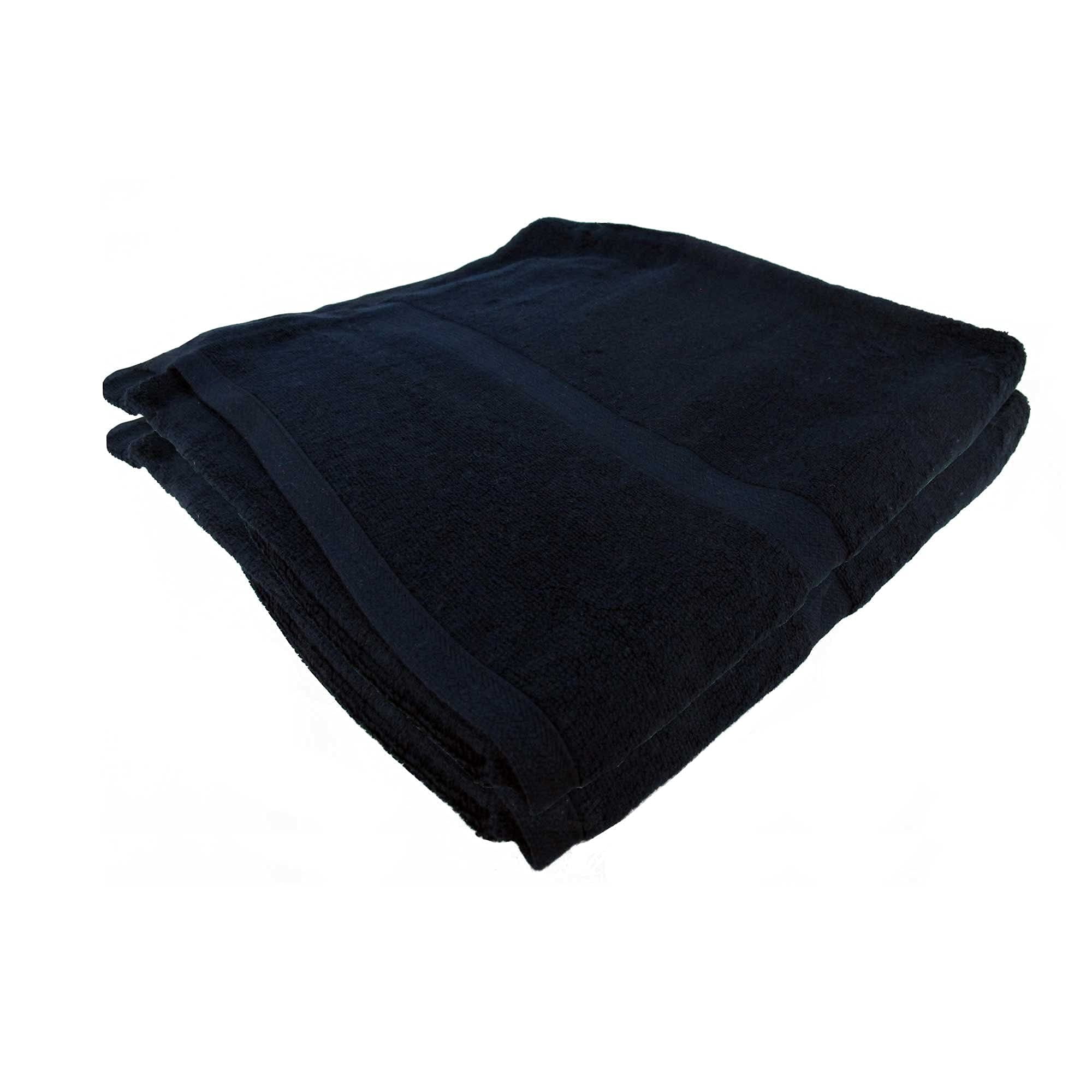 Silky Soft Hand Towel / Kitchen Towel - Extra Soft 100% Bamboo Rayon - 12" x 12" - Black - 2 pc
