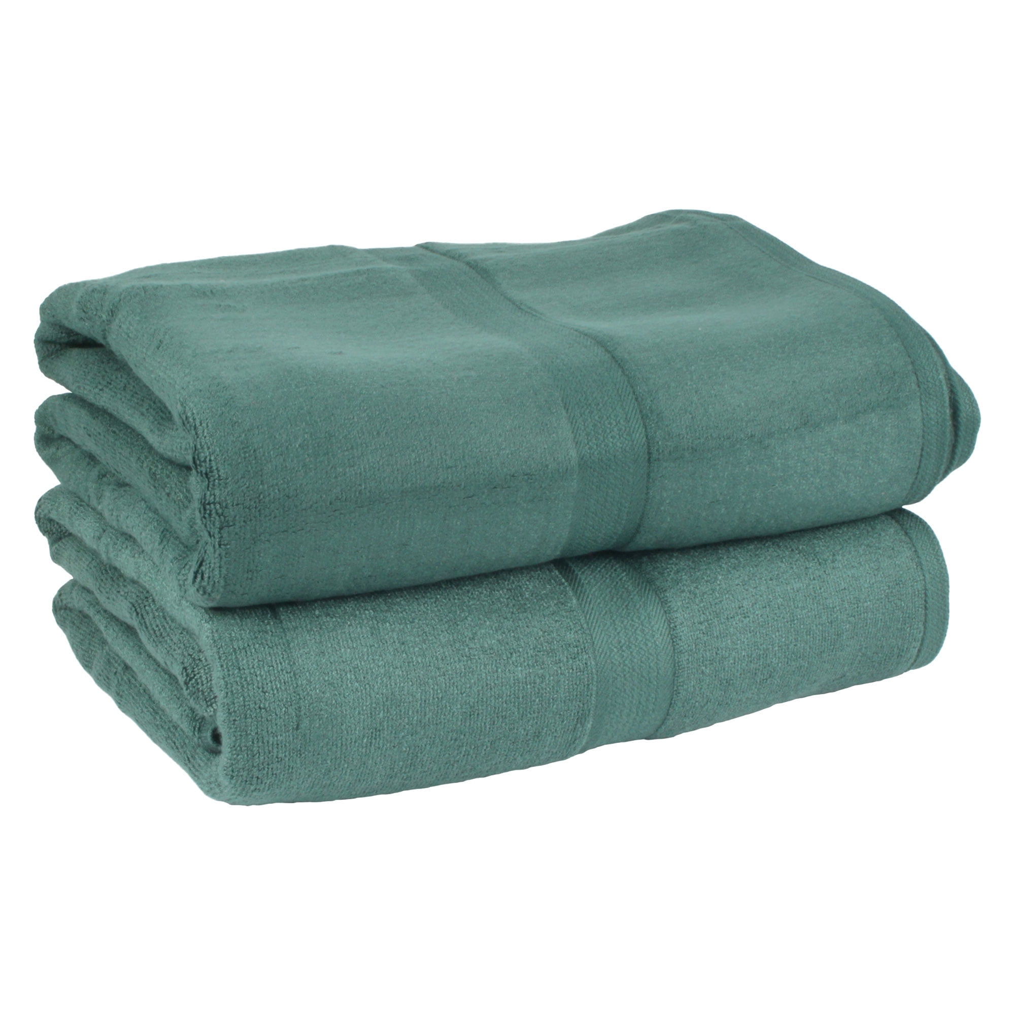 Silky Soft 100% Bamboo Oversized Beach Towels for Adults / Bath Sheet - Extra Soft - Pine Green - 1