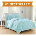 thumbnail image 1 of Elegant Comfort 3-Pieces Light Blue Pintuck Comforter Bed-in-a-Bag, King, 1 of 1