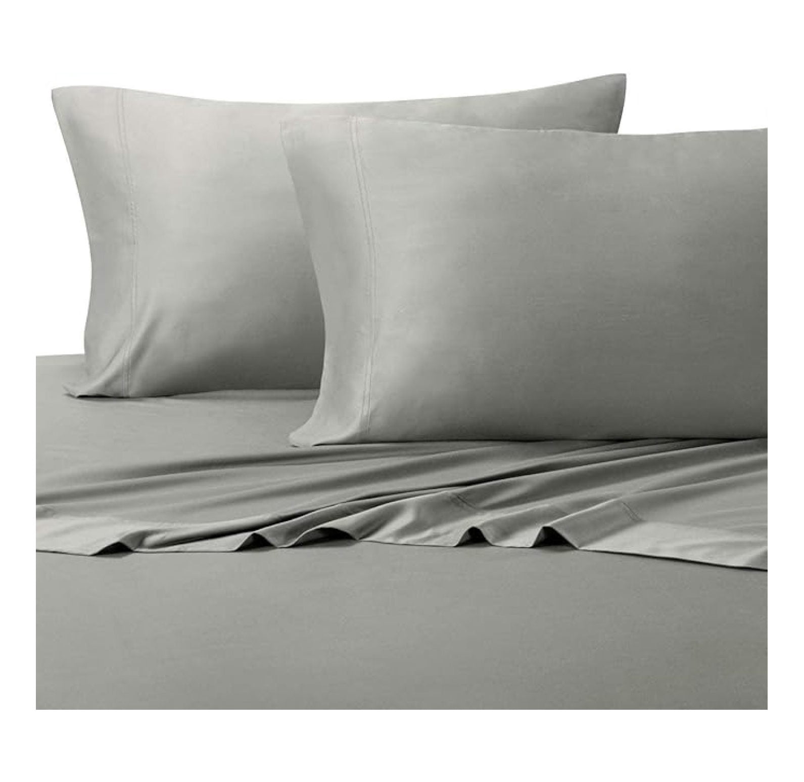 Silky-Soft Viscose from Bamboo-Cotton , California King 4PC Bed Sheets Set, Grey
