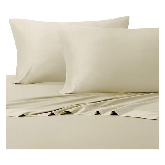 Silky-Soft Viscose from Bamboo-Cotton , Full 4PC Bed Sheets Set, Sand