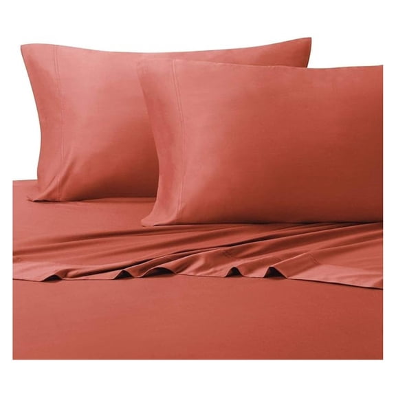 Silky-Soft Viscose from Bamboo-Cotton , King 4PC Bed Sheets Set, Coral