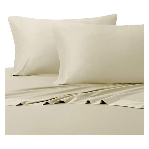 Silky-Soft Viscose from Bamboo-Cotton , Queen 4PC Bed Sheets Set, Sand
