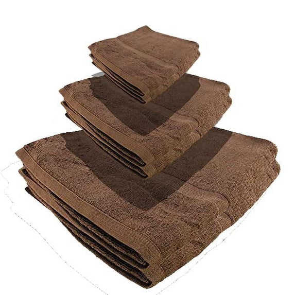 Silky Softy Bamboo Rayon Bathroom Towel and Washcloth Sets, Includes Bath Towel, Hand Towel, Wash Cloth - Extra Strength Blend - Faster Drying Edition - Coffee Brown - 1 Set