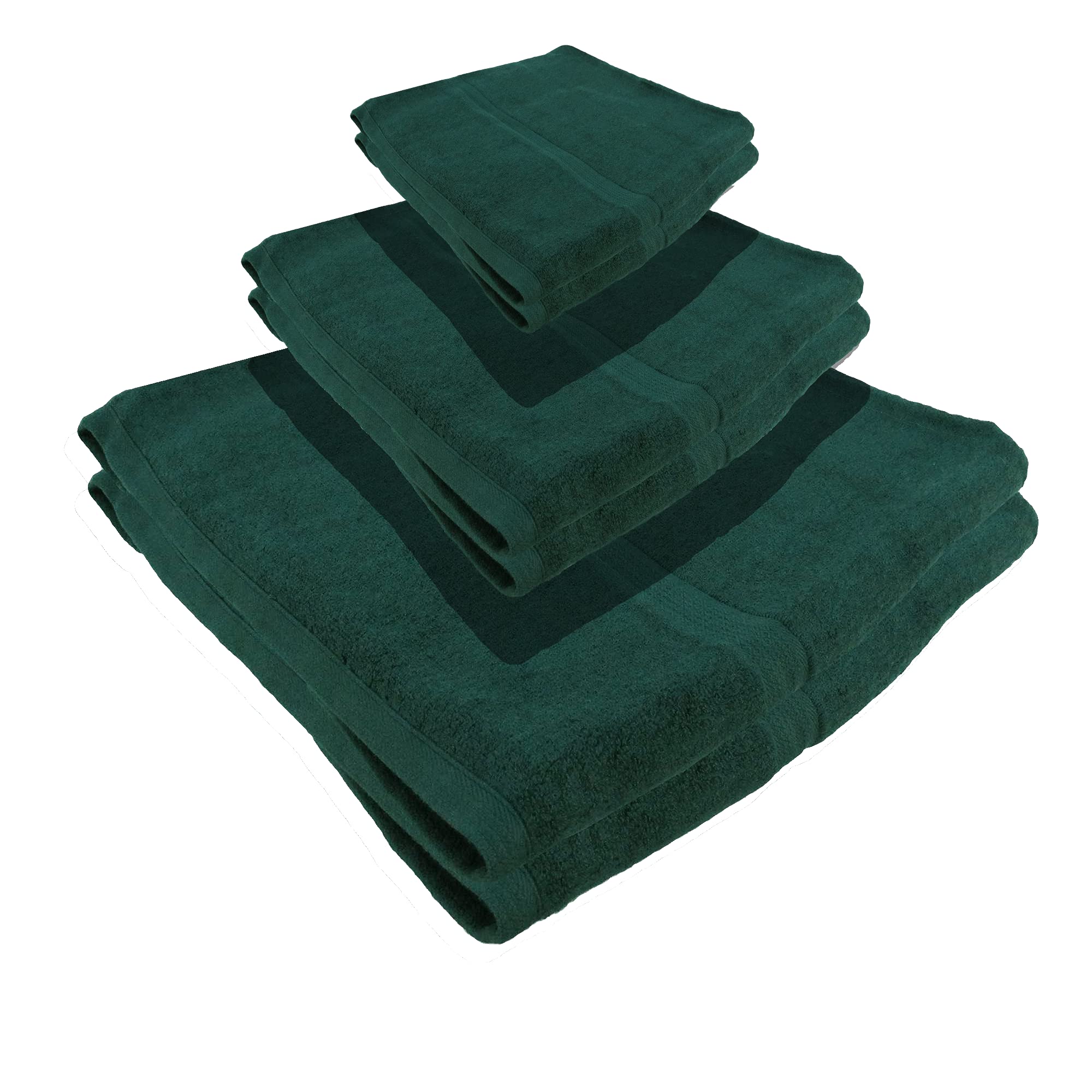 Silky Softy Bamboo Rayon Bathroom Towel and Washcloth Sets, Includes Bath Towel, Hand Towel, Wash Cloth - Extra Strength Blend - Extra Plush Edition - Pine Green - 1 Set