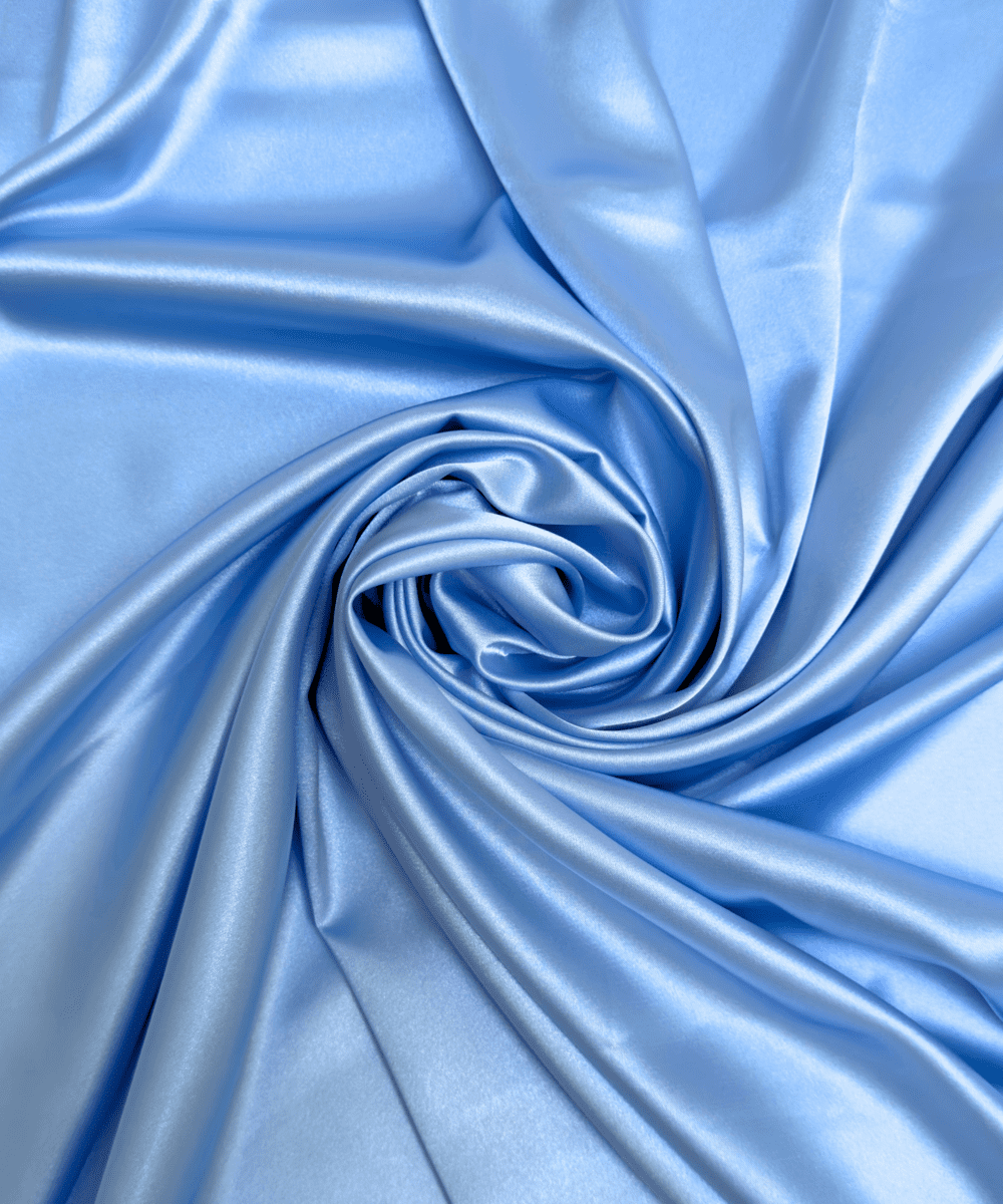 Silky Stretch Satin Fabric by Yard 60" Inch Wide - Charmeuse Satin Fabric for Gowns, Weddings Decor, Table Sheets, DIY Crafts, Sewing (Baby Blue, 1 Yard)