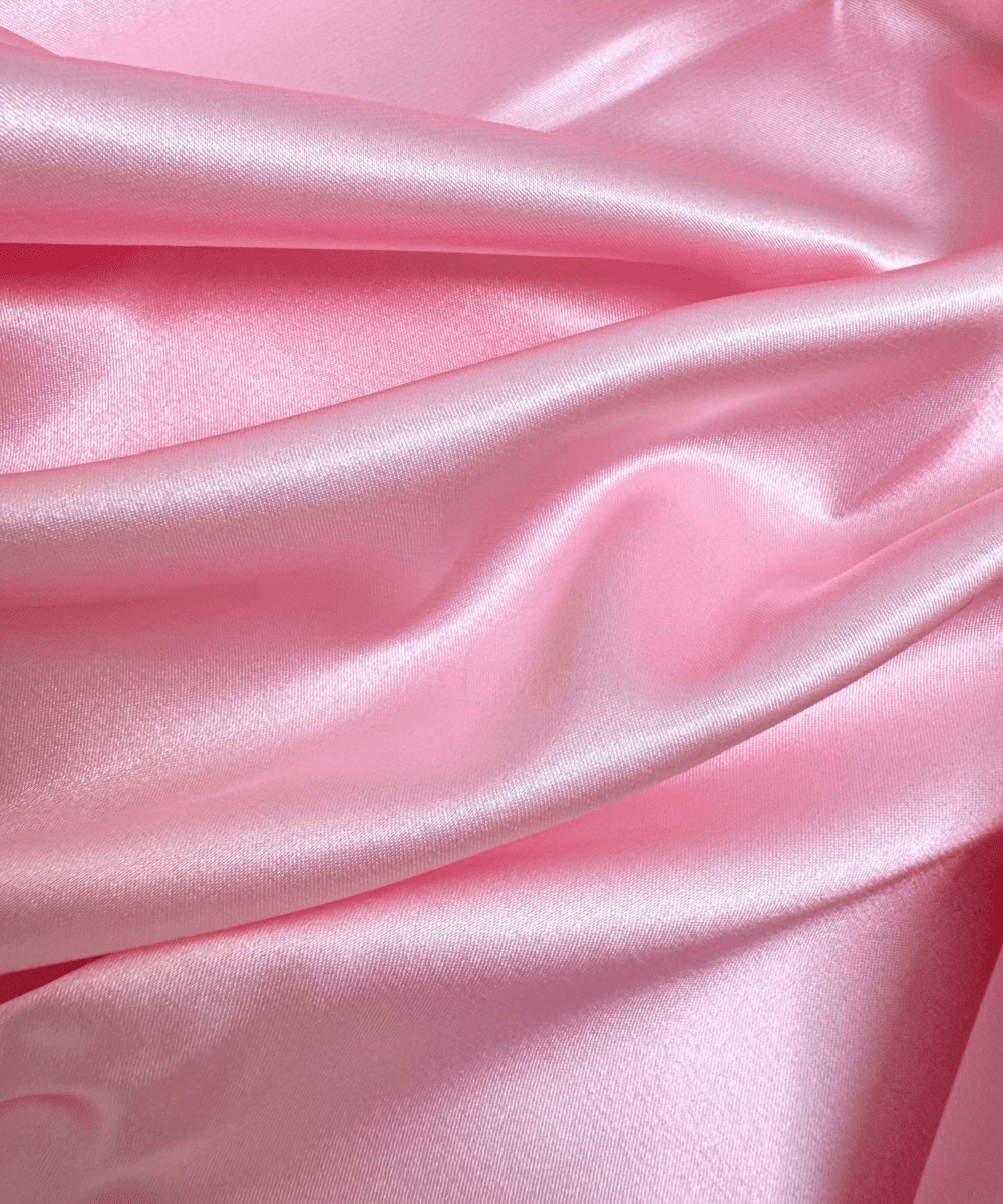 Silky Stretch Satin Fabric by Yard 60" Inch Wide - Charmeuse Satin Fabric for Gowns, Weddings Decor, Table Sheets, DIY Crafts, Sewing (Baby Pink, 1 Yard)