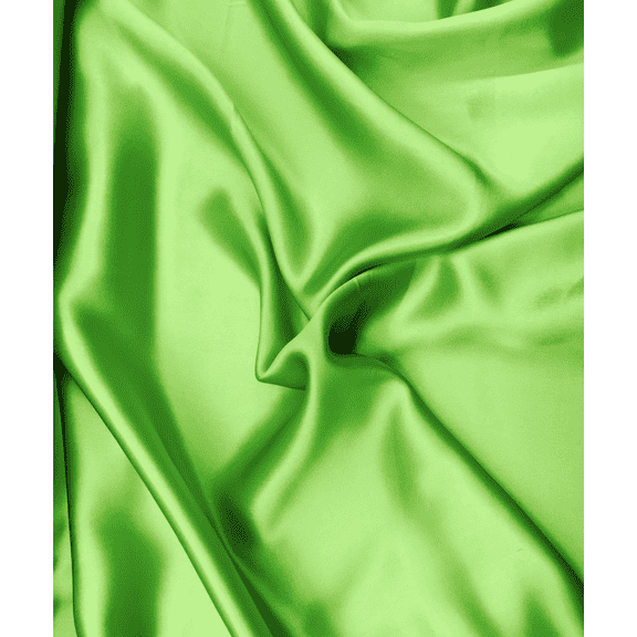 Silky Stretch Satin Fabric by Yard 60" Inch Wide - Charmeuse Satin Fabric for Gowns, Weddings Decor, Table Sheets, DIY Crafts, Sewing (Lime Green, 5 Yard)