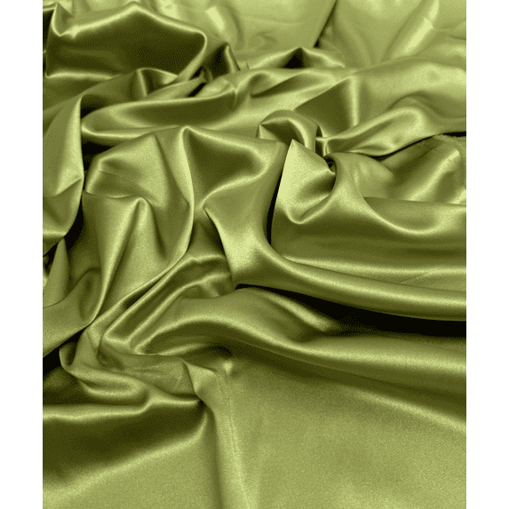 Silky Stretch Satin Fabric by Yard 60" Inch Wide - Charmeuse Satin Fabric for Gowns, Weddings Decor, Table Sheets, DIY Crafts, Sewing (Sage, 1 Yard)