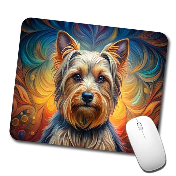 Silky Terrier Dog Art Nouveau Mouse Pad Low Profile Gaming Mat